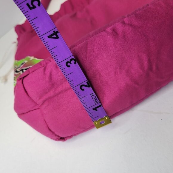 Pink Hand Made Hand Painted Batik Cotton Drawstring Fabric Hobo Tote Bag - Picture 11 of 11